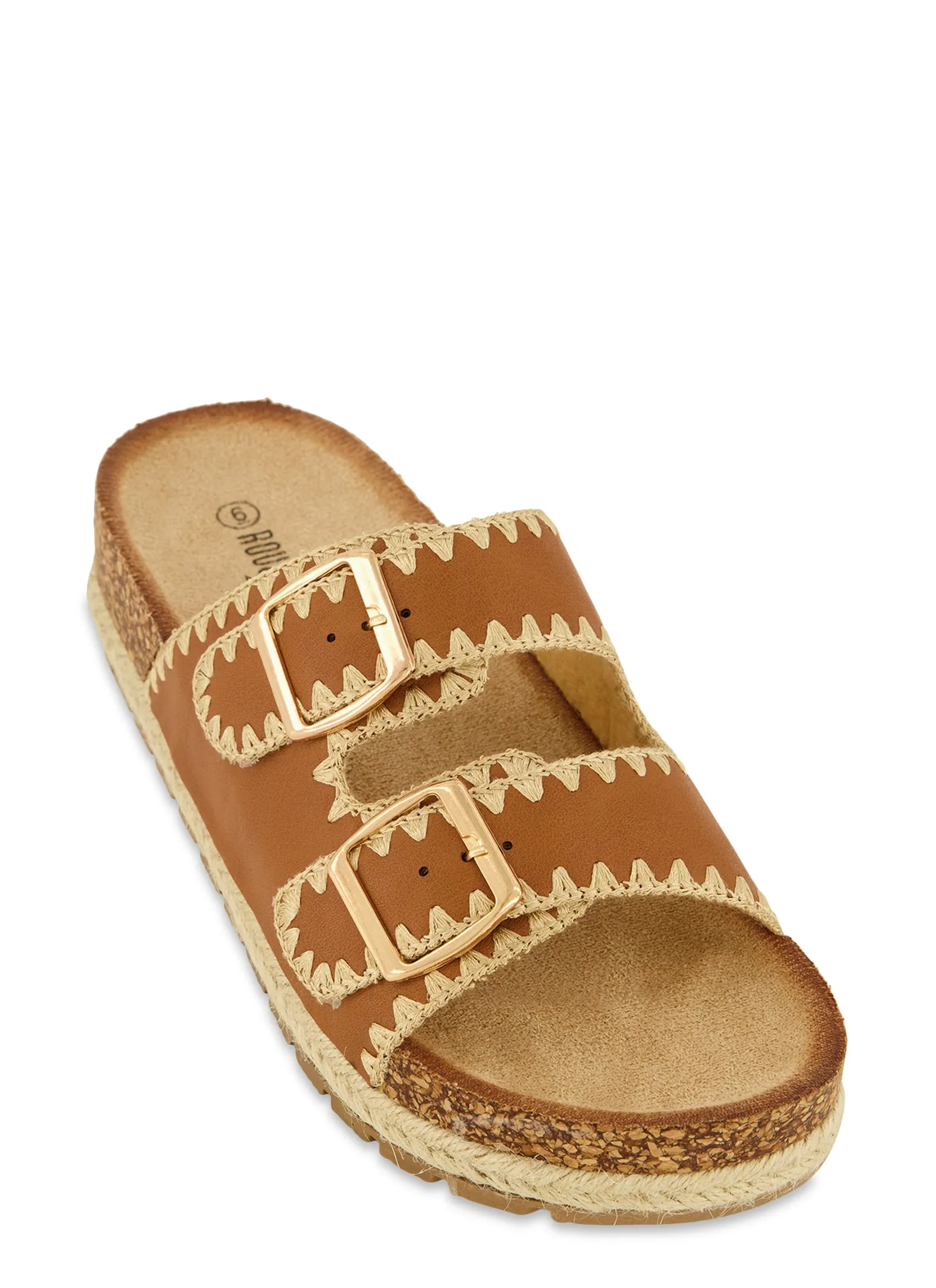 Espadrille Cork Platform Footbed Sandals sold by Rainbow