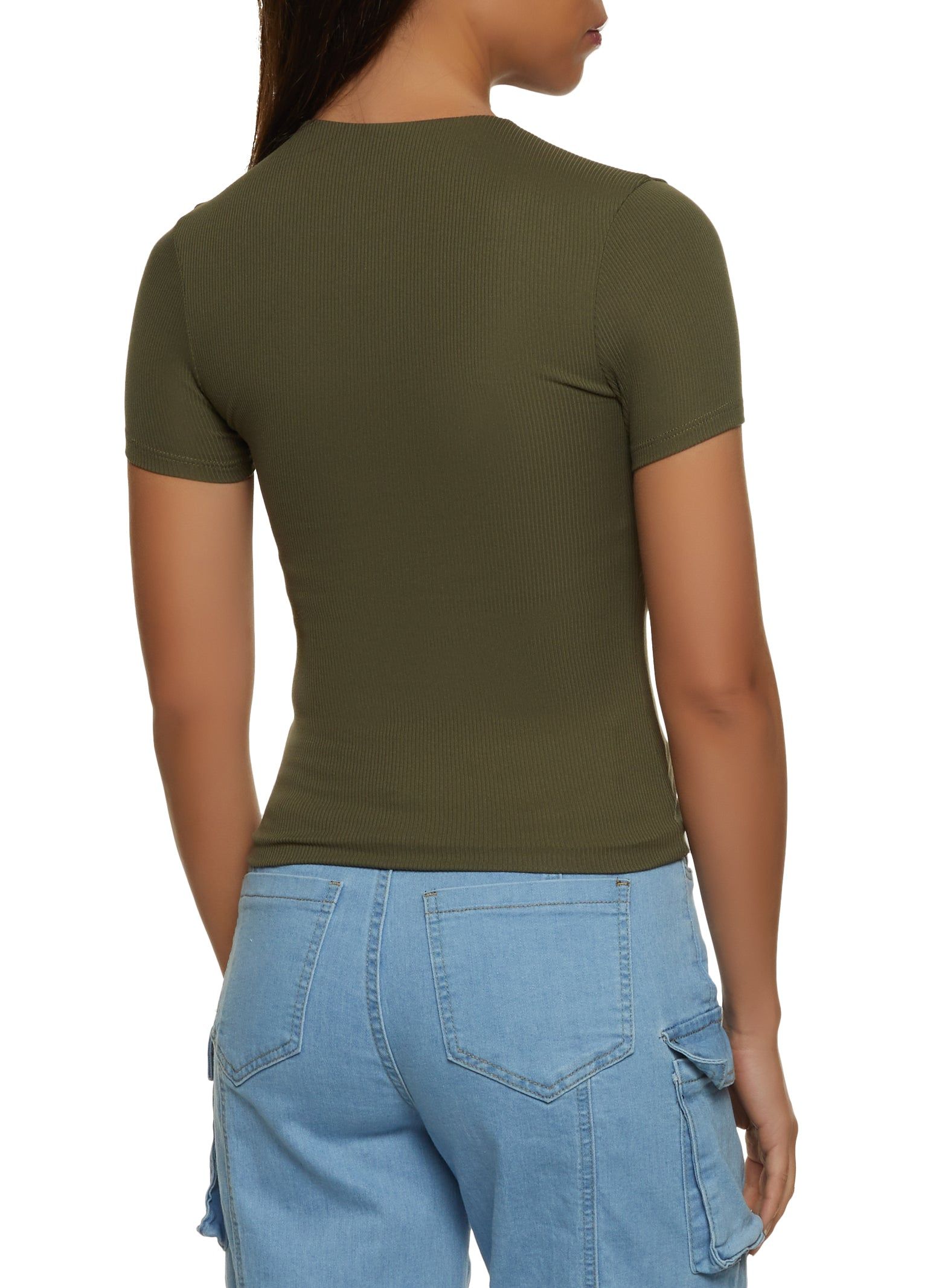 Ribbed Crew Neck T Shirt sold by Rainbow product image thumbnail 2