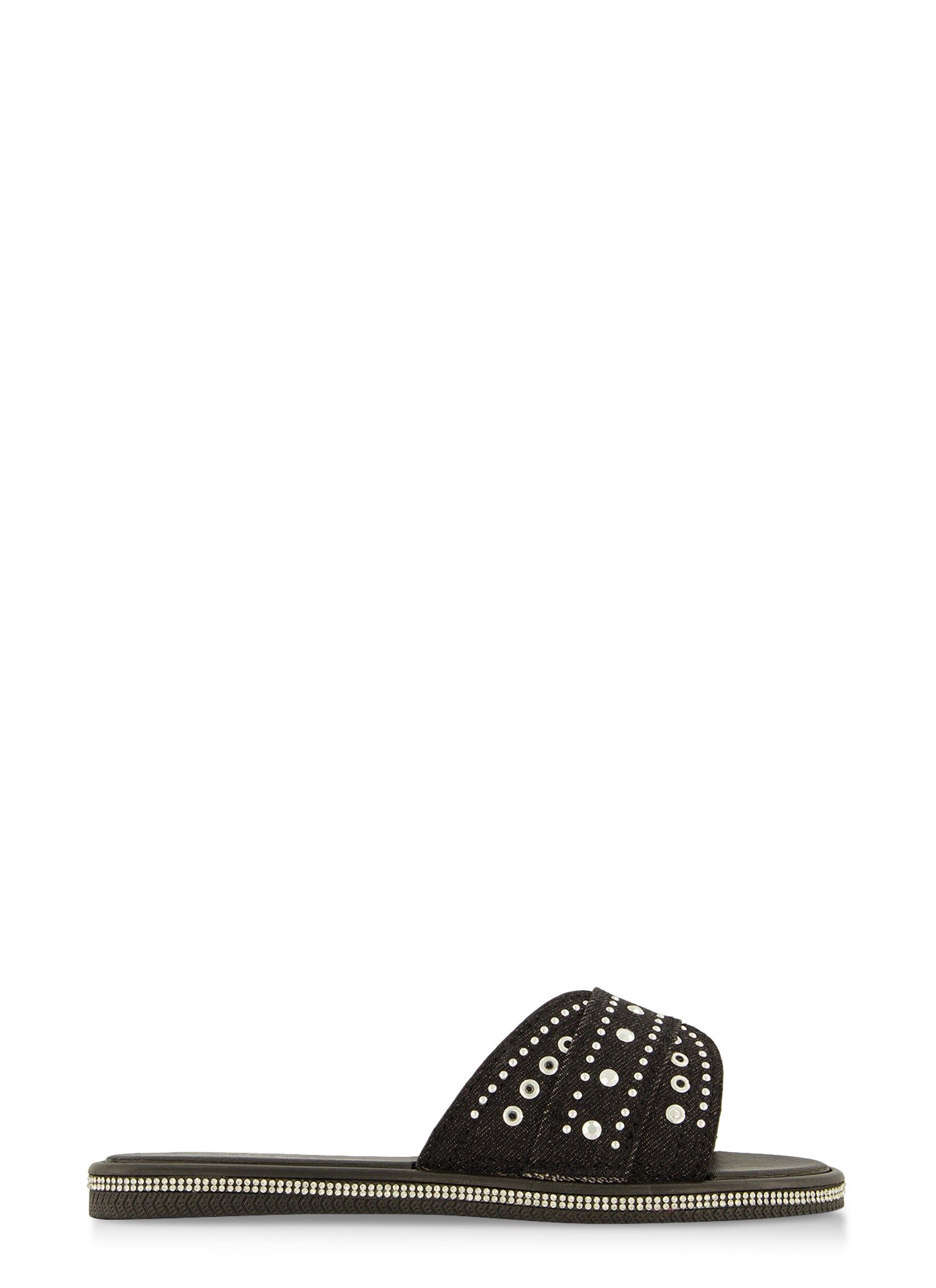 Studded Band Rhinestone Trim Slide Sandals sold by Rainbow product image thumbnail 2