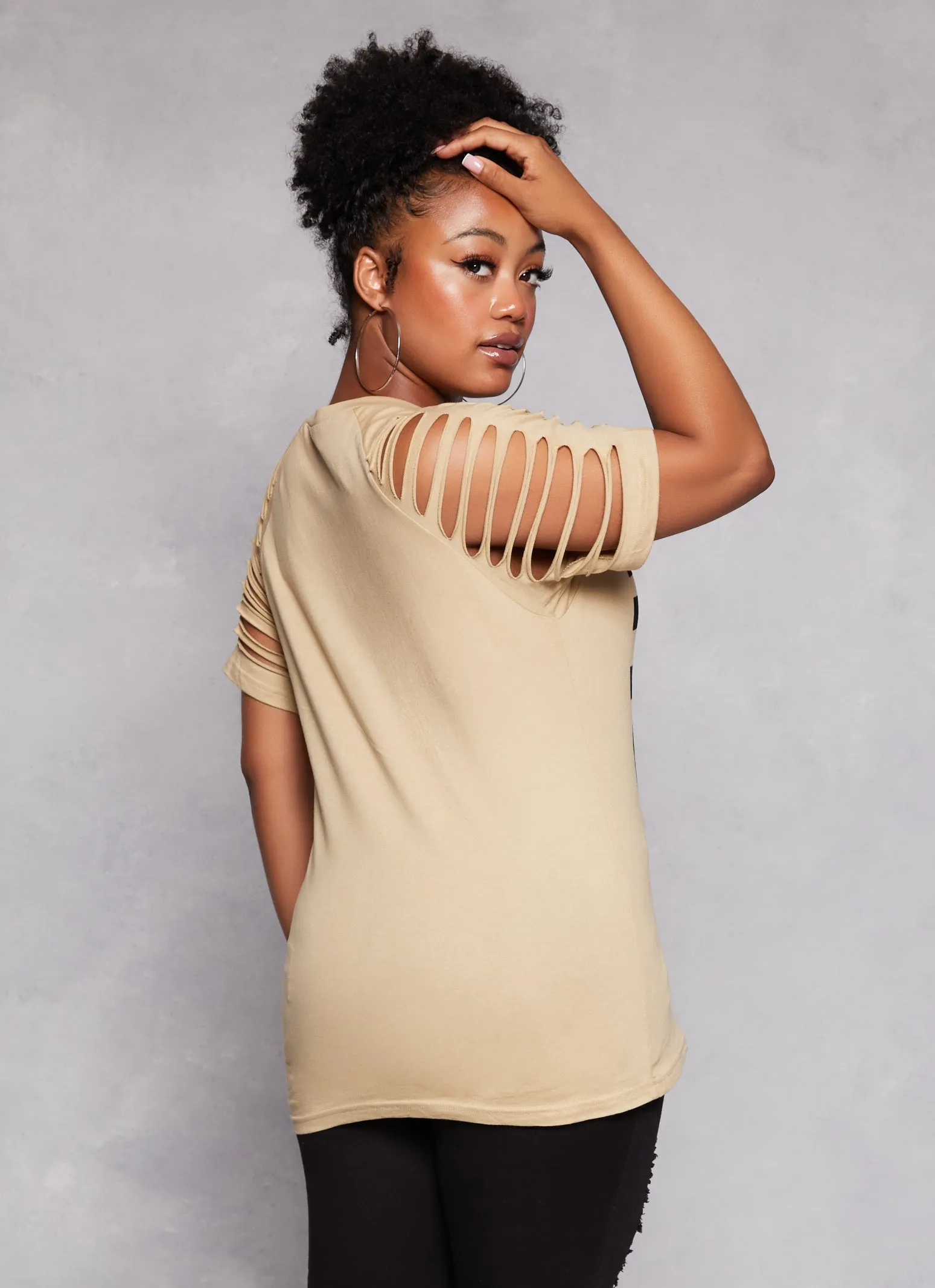 Plus Size Velvet Burnout She Is Graphic T Shirt sold by Rainbow product image thumbnail 3