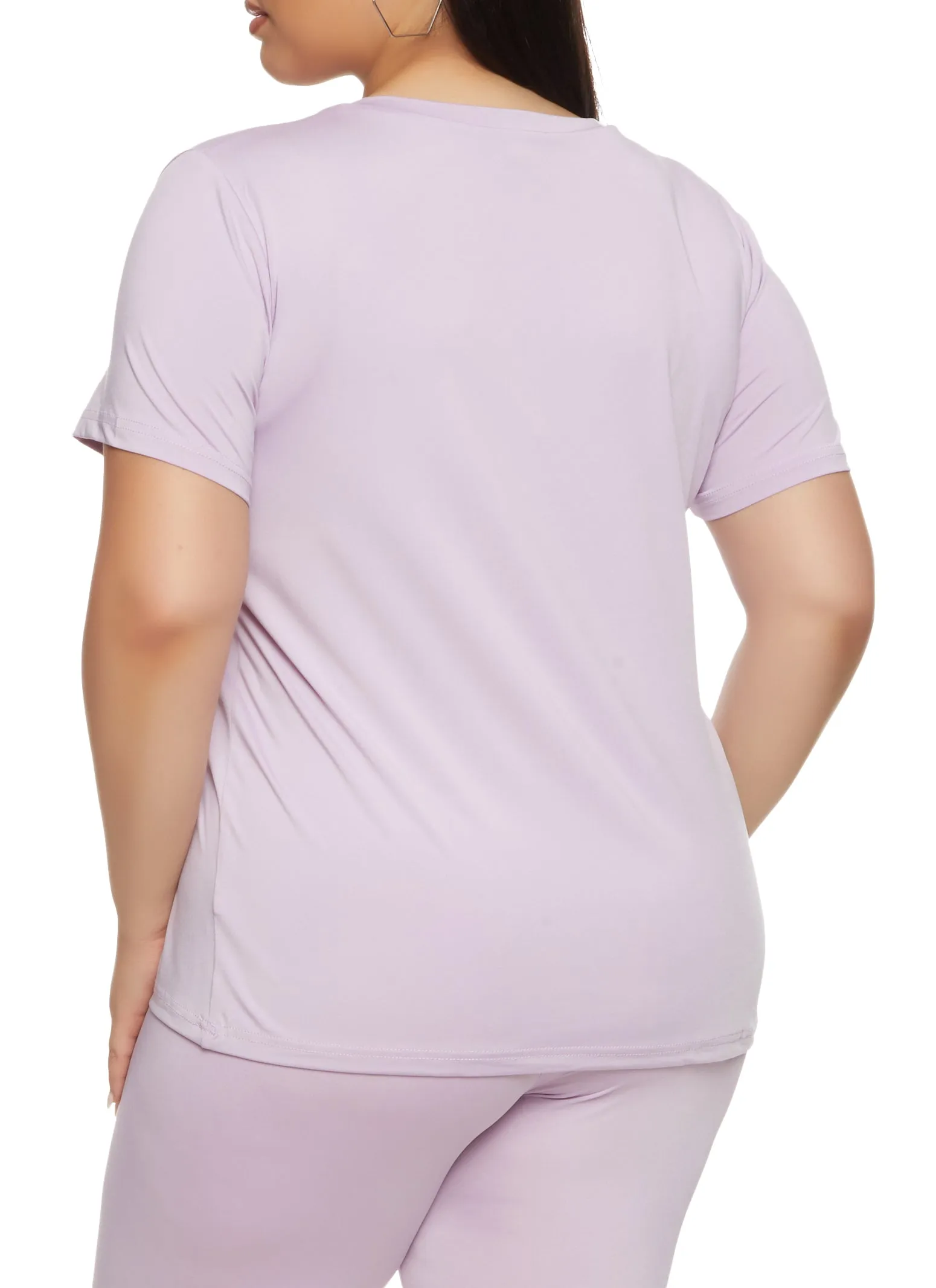 Plus Size Daisy Soft Knit V Neck T Shirt sold by Rainbow product image thumbnail 3