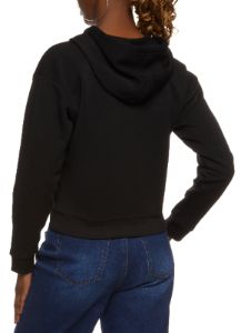 Fleece Solid Zip Front Hoodie sold by Rainbow