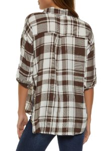 Plaid Long Sleeve Button Front Shirt sold by Rainbow