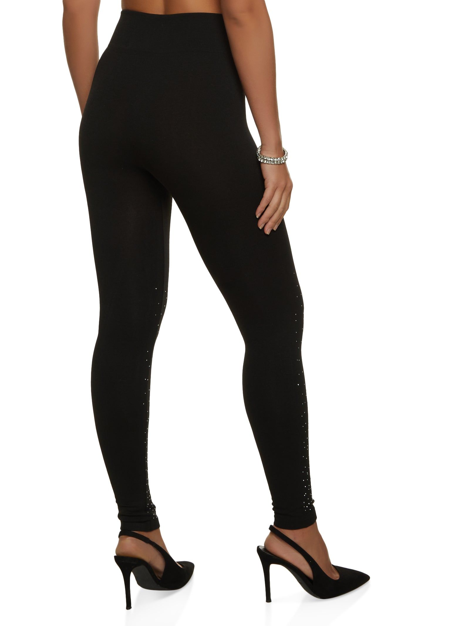 High Waist Rhinestone Studded Leggings sold by Rainbow product image thumbnail 2
