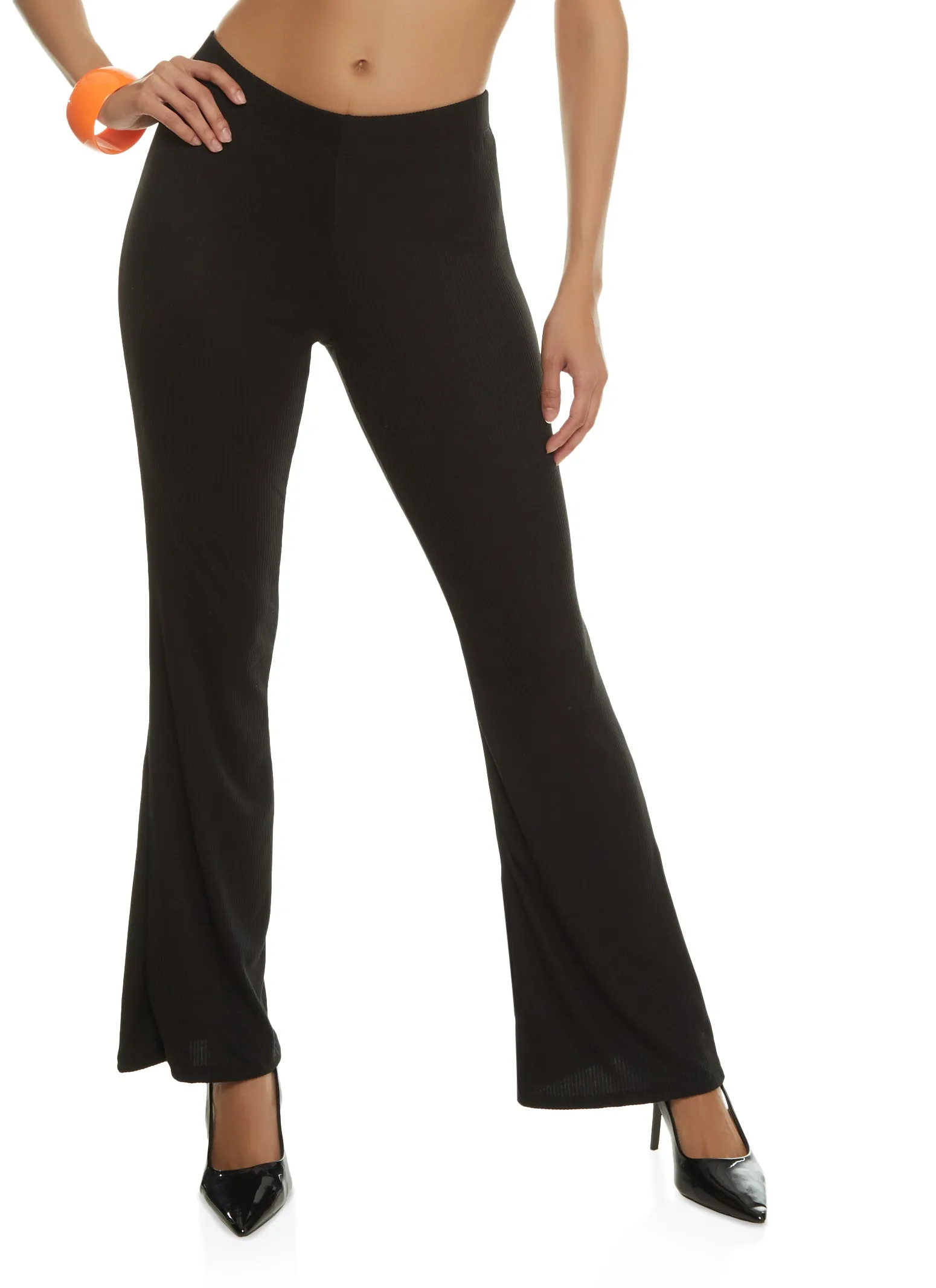 Ribbed Knit Boot Cut Pants sold by Rainbow