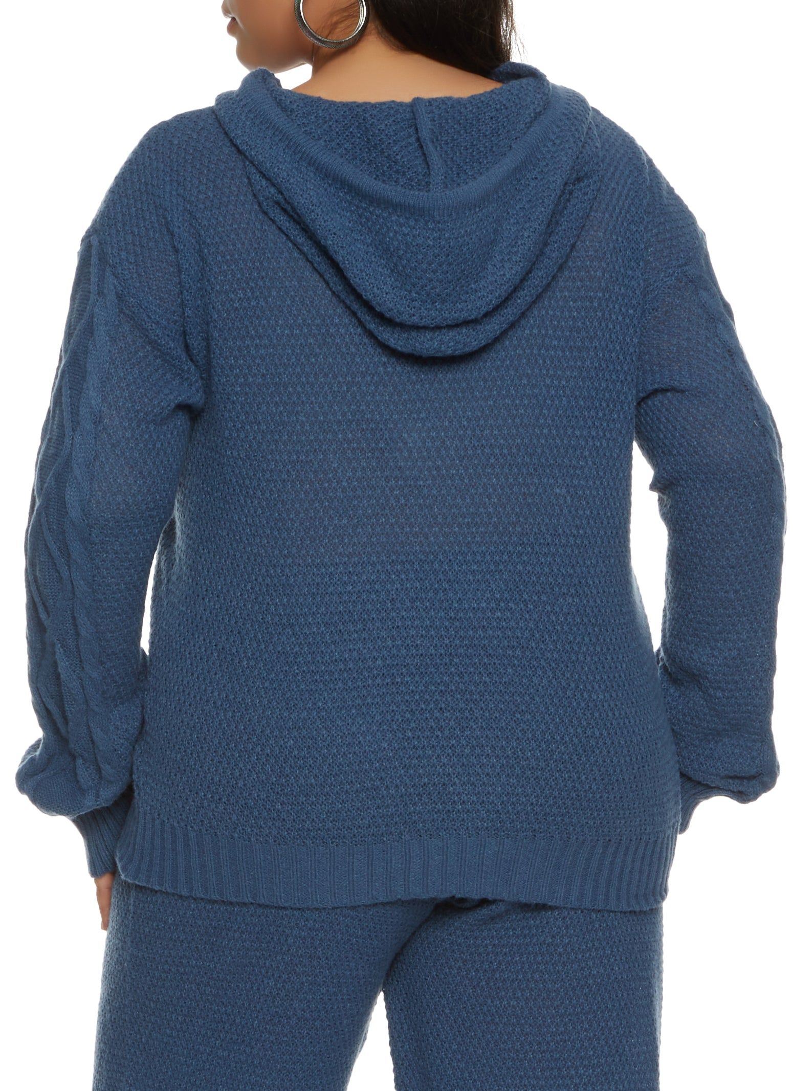 Plus Size Cable Knit Pullover Hoodie sold by Rainbow product image thumbnail 3