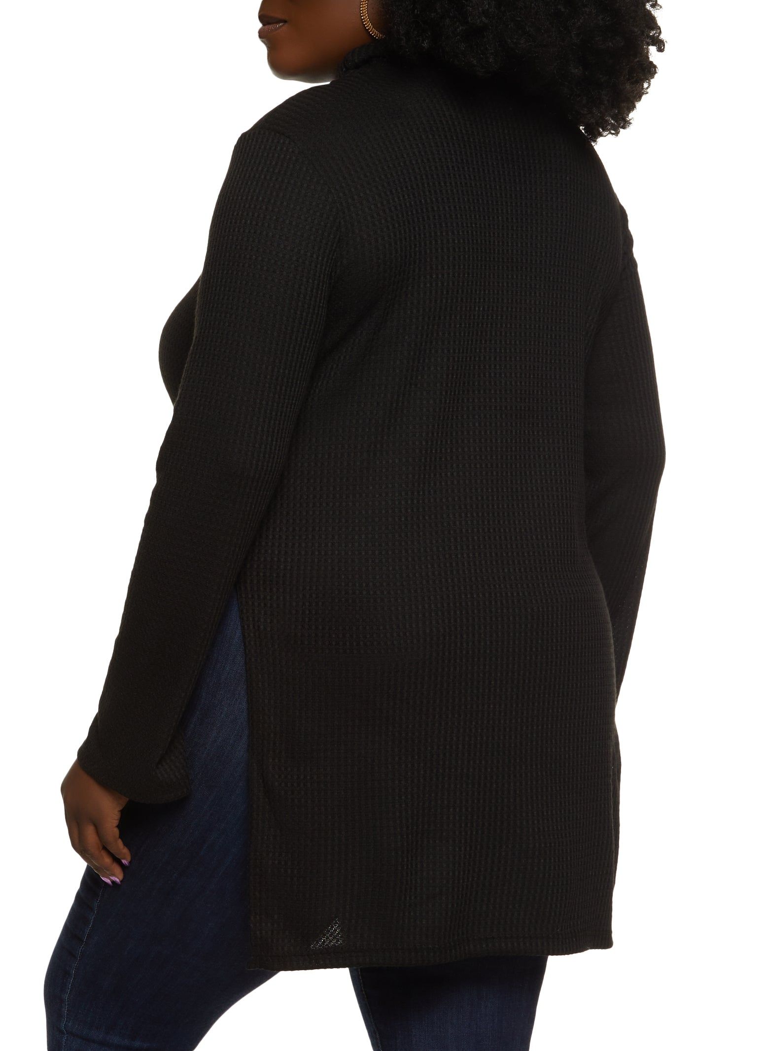 Plus Size Turtleneck High Low Tunic Top sold by Rainbow product image thumbnail 2