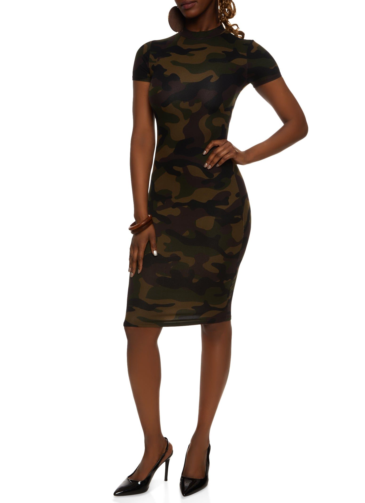 Camo Mock Neck Midi Dress sold by Rainbow product image thumbnail 2