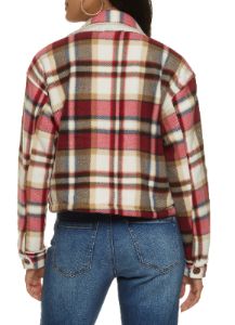 Brushed Knit Sherpa Lined Cropped Shacket sold by Rainbow