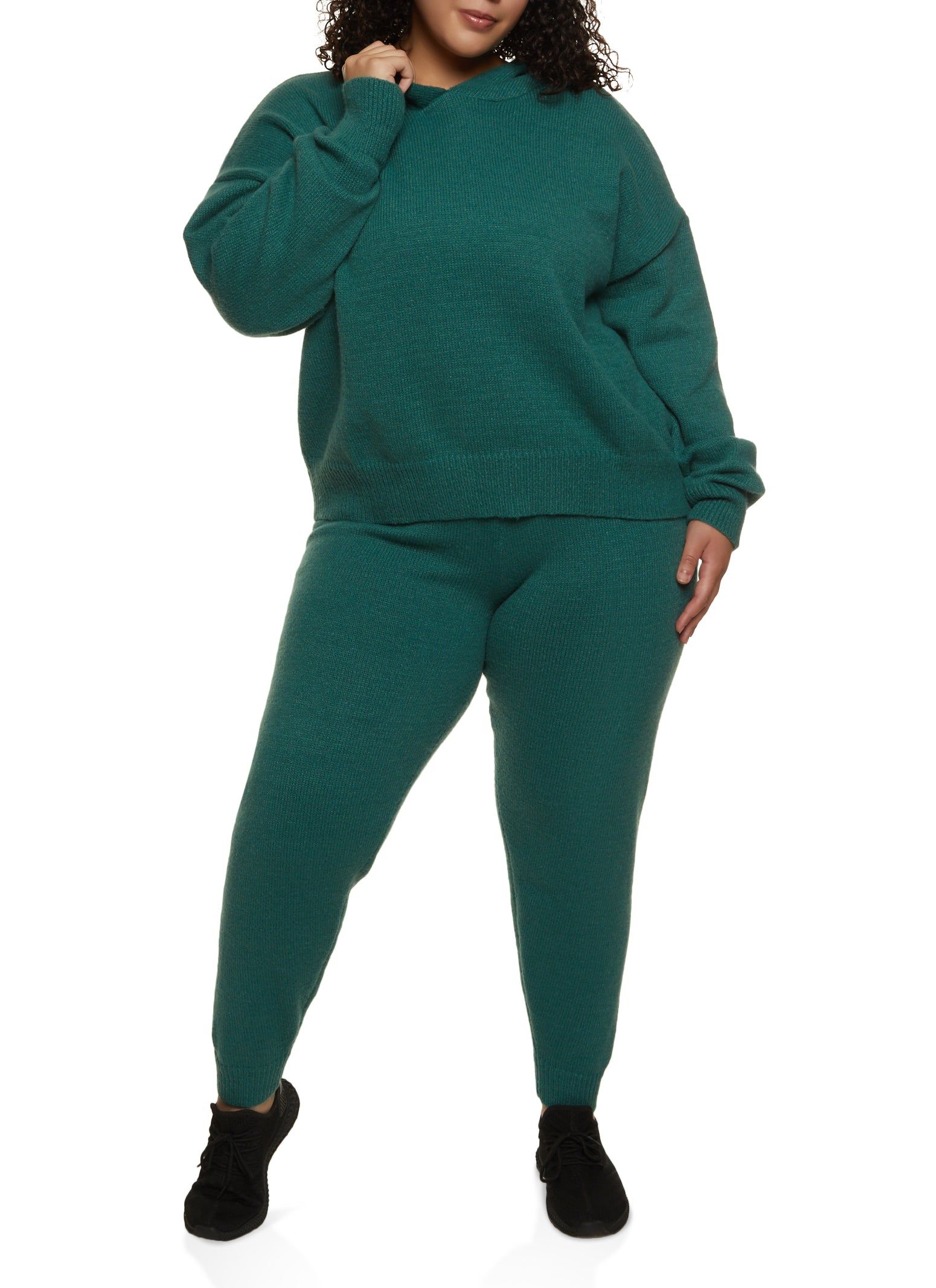 Plus Size Knit Pullover Hoodie sold by Rainbow product image thumbnail 2