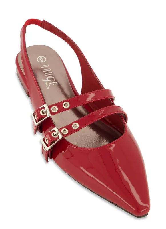 Double Buckle Slingback Flats sold by Rainbow