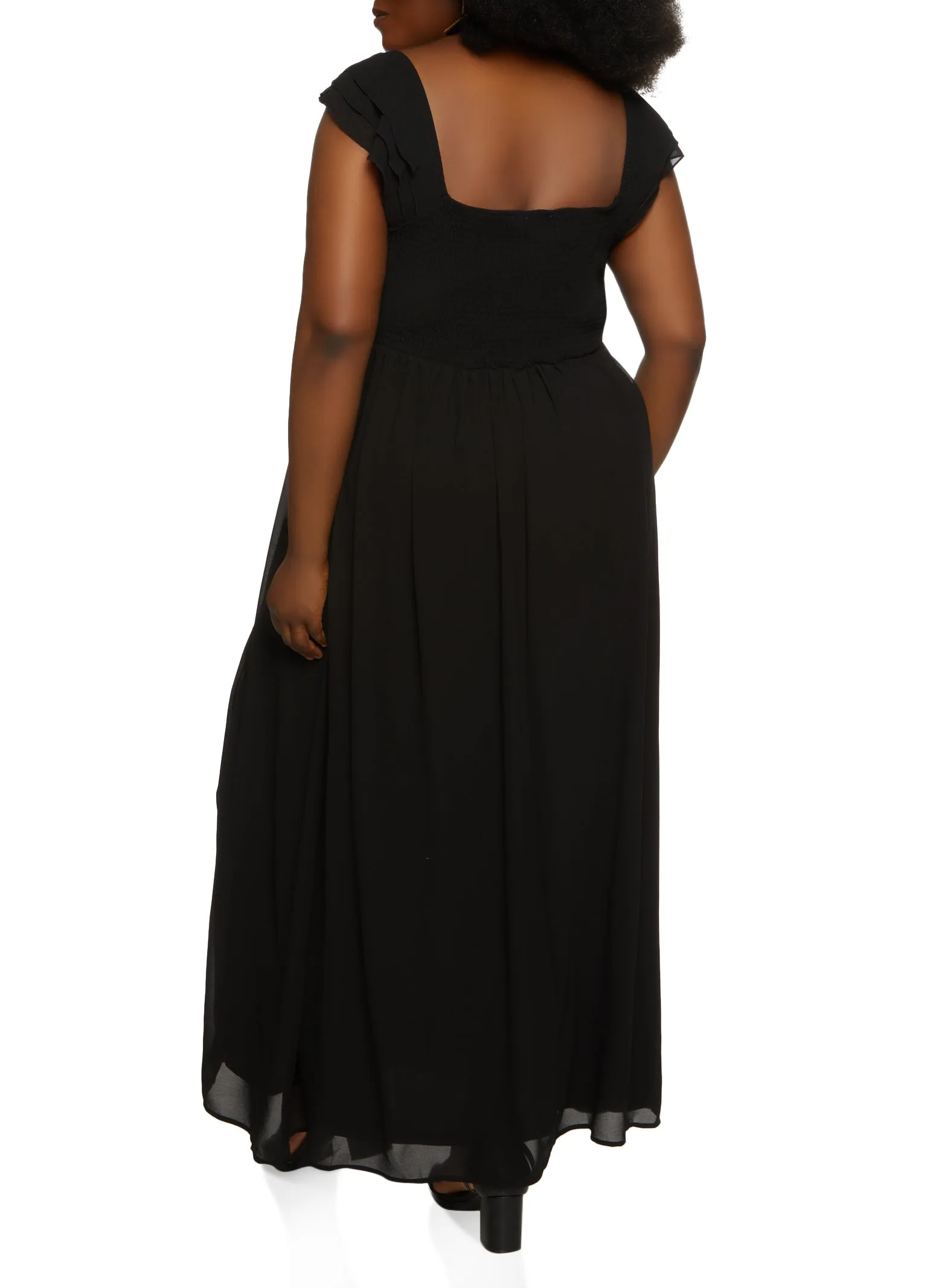 Plus Size Haute Monde Chiffon Smocked Back Maxi Dress sold by Rainbow product image thumbnail 3