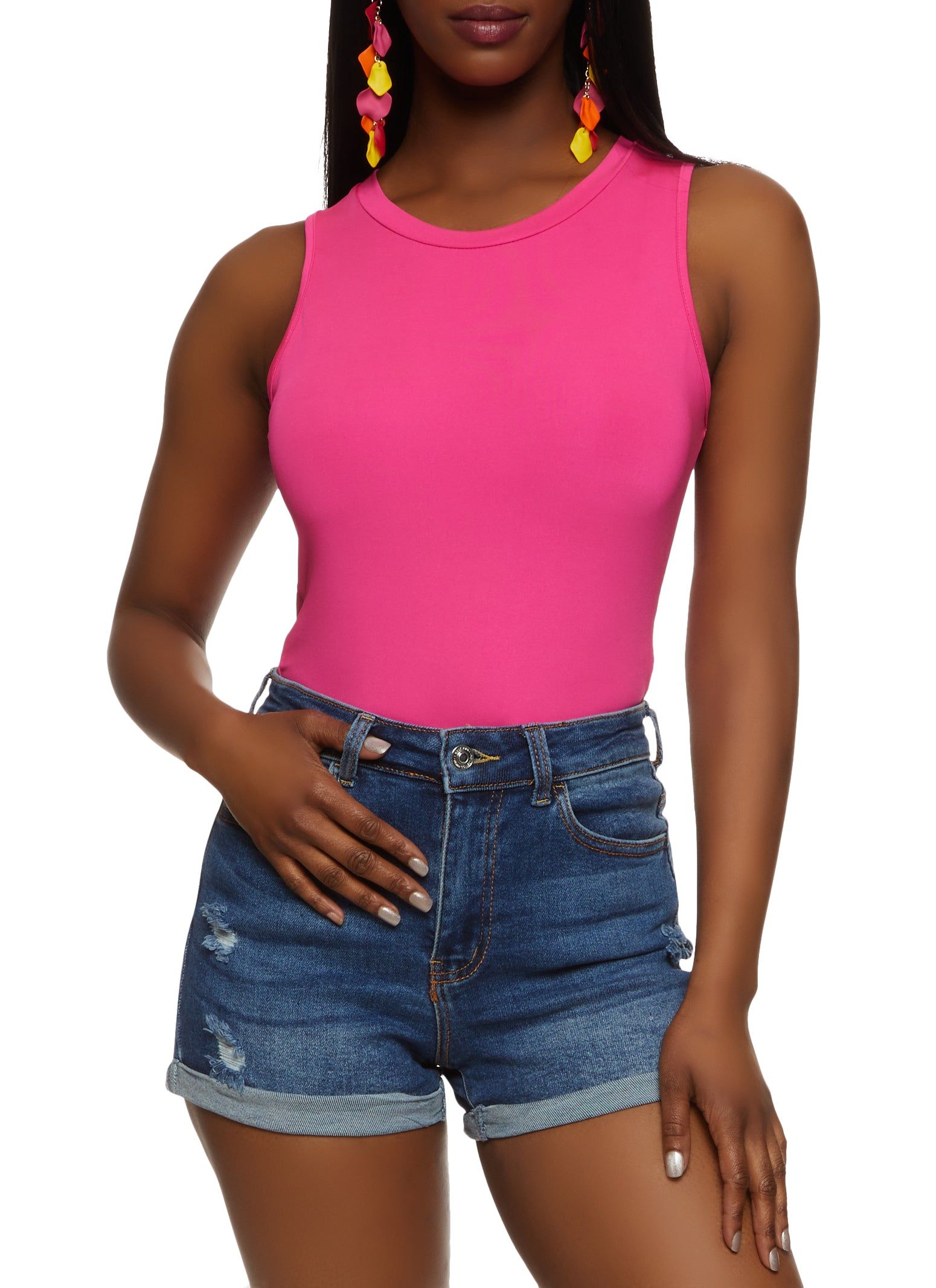 Basic Crew Neck Tank Bodysuit sold by Rainbow product image thumbnail 2
