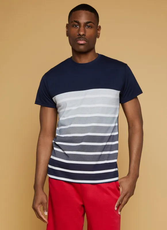 Mens Ombre Striped T Shirt sold by Rainbow