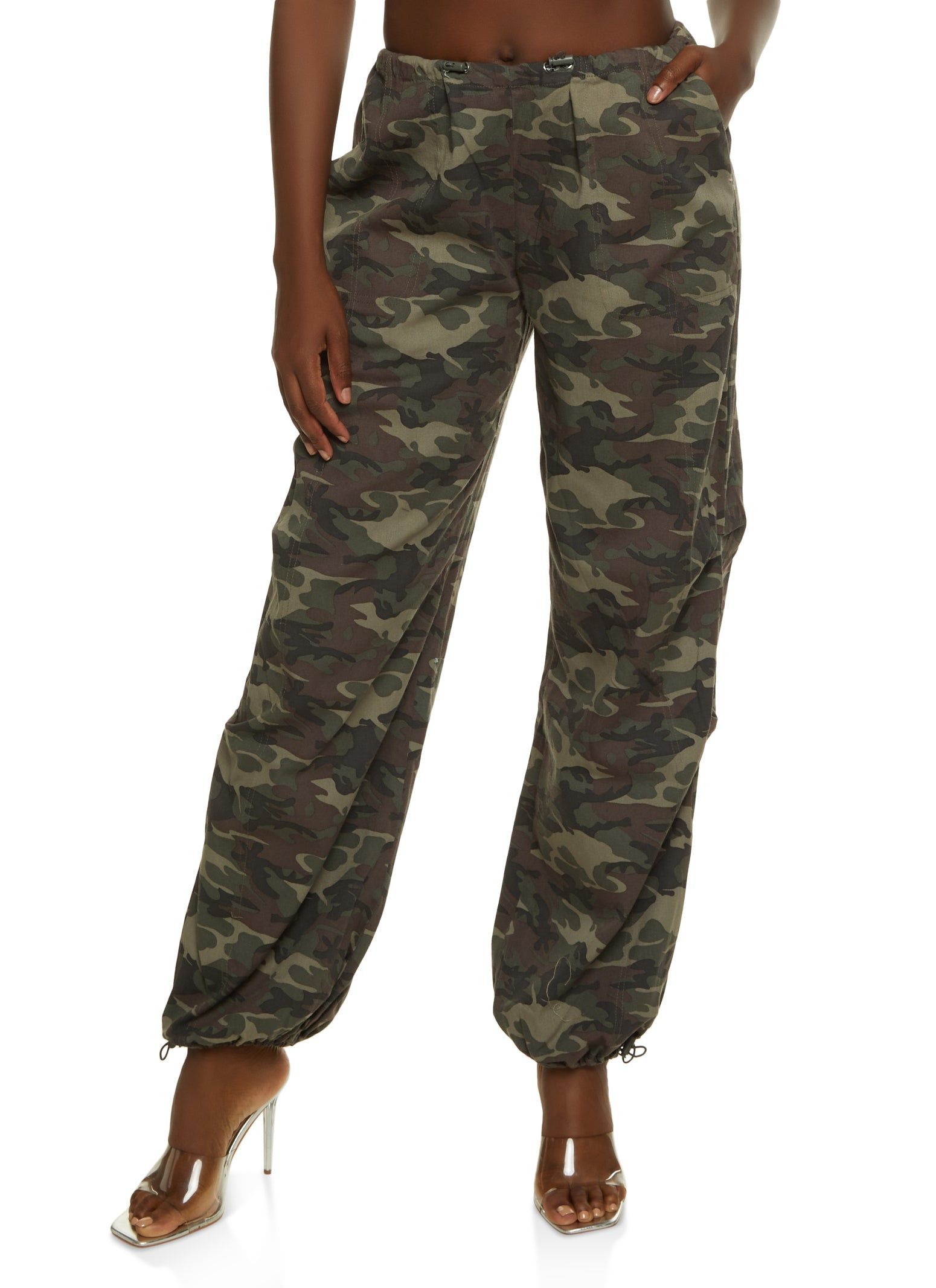 Camo Toggle Drawstring Hem Joggers sold by Rainbow