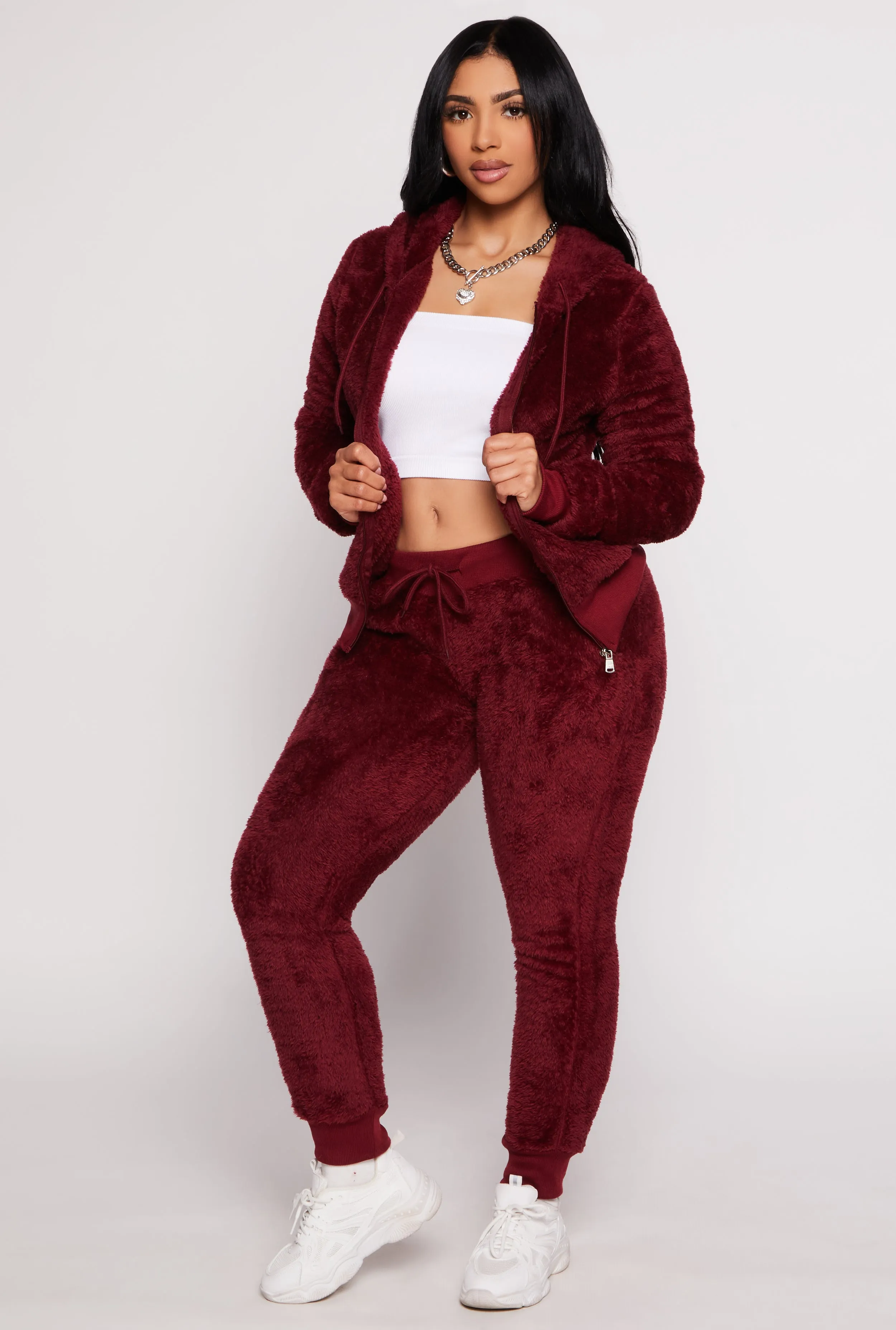 Solid Plush Drawstring Joggers sold by Rainbow