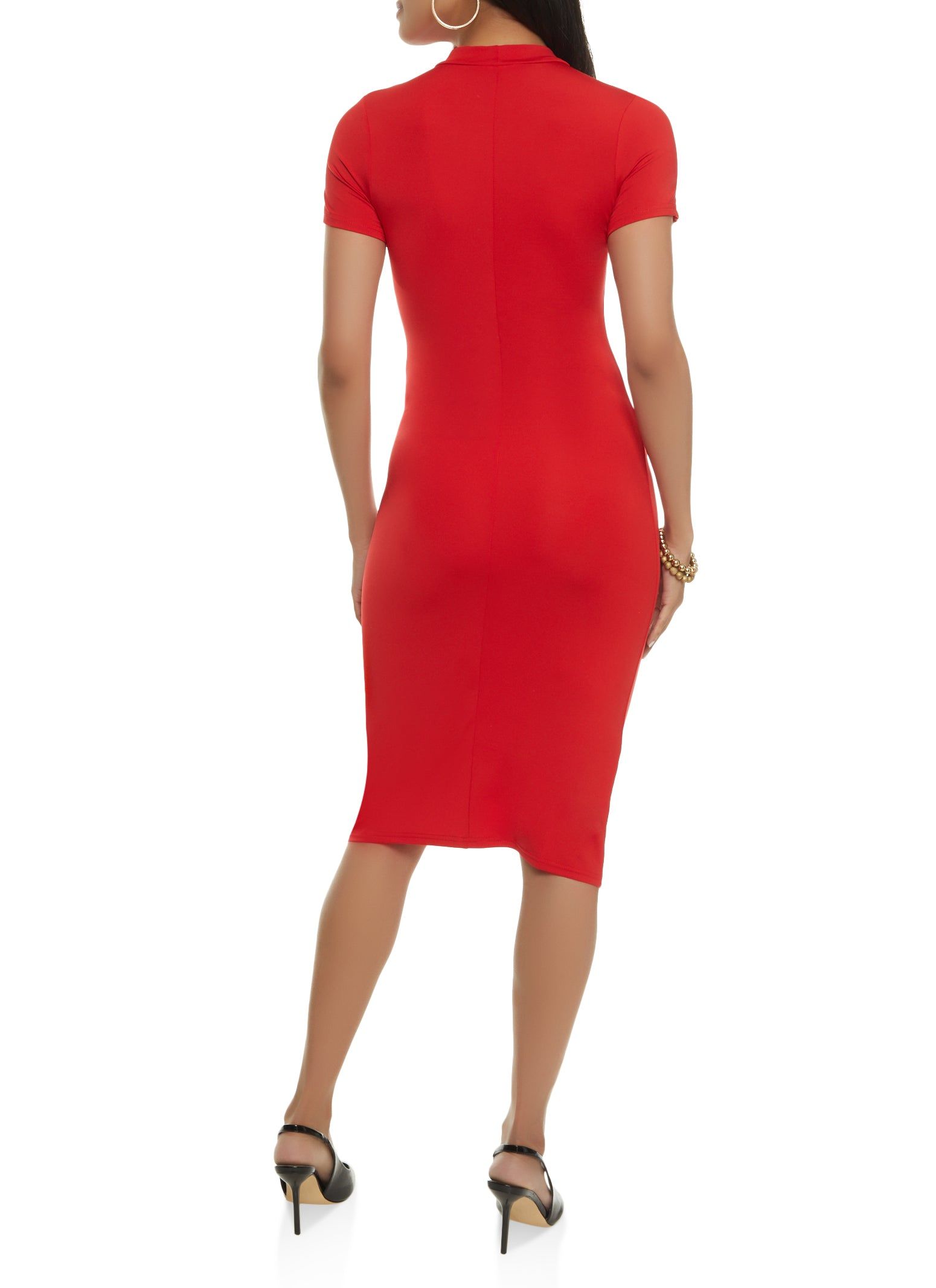 Short Sleeve Mock Neck Mini Dress sold by Rainbow product image thumbnail 3