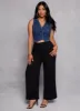 Linen Pleated High Waist Wide Leg Pants sold by Rainbow