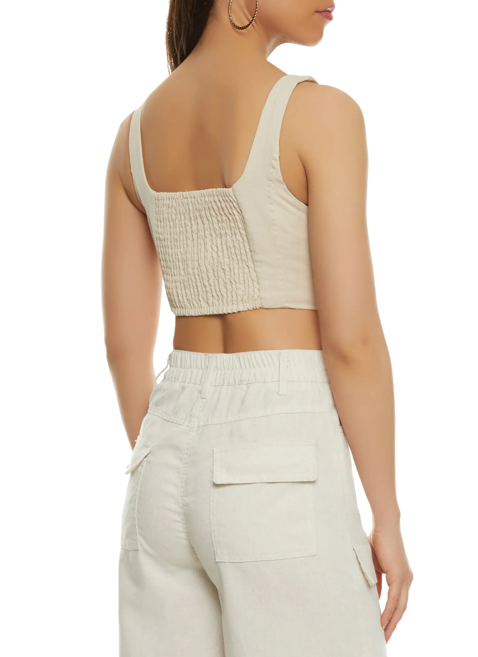 Linen Cropped Bustier Top sold by Rainbow product image thumbnail 3