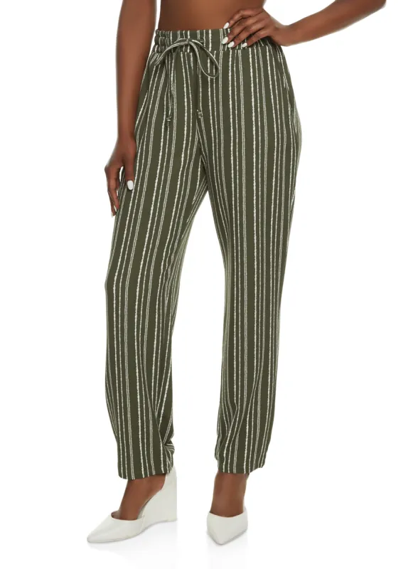 Crepe Knit Stripe Pants sold by Rainbow