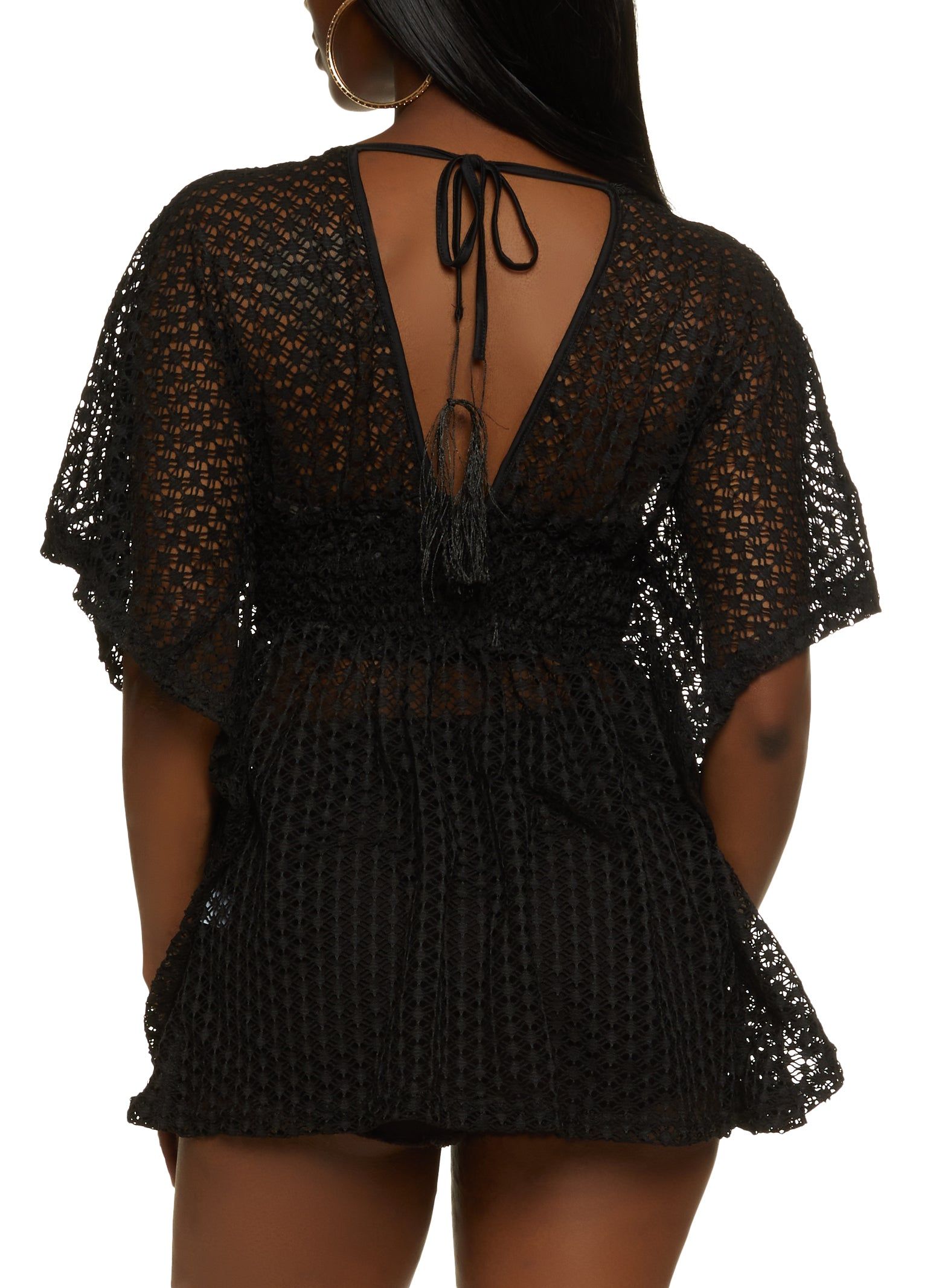 Smocked Waist Fishnet Kimono sold by Rainbow product image thumbnail 2