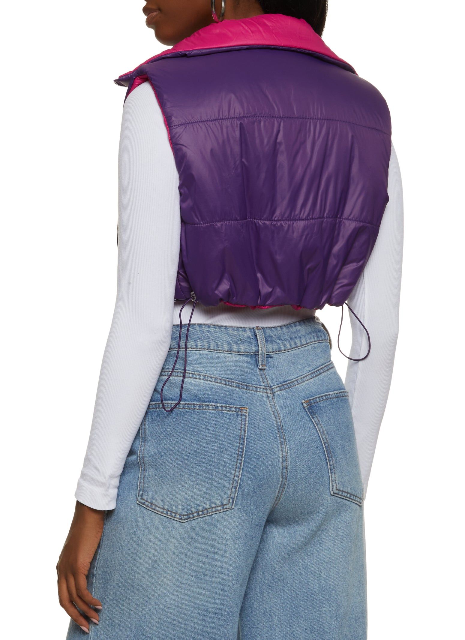 Drawstring Hem Cropped Puffer Vest sold by Rainbow product image thumbnail 2