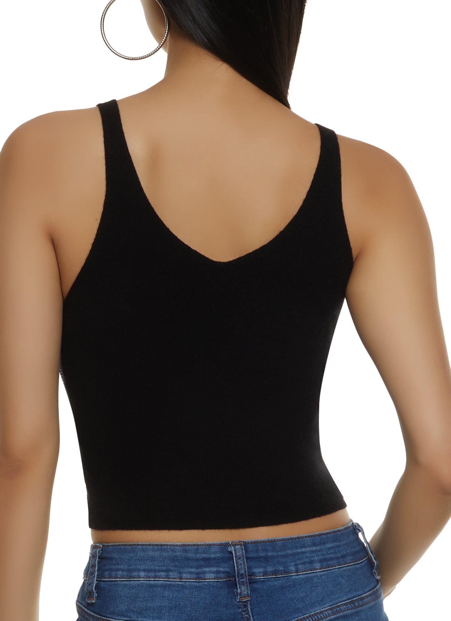 Ribbed Rhinestone Studded Tank Top sold by Rainbow product image thumbnail 2