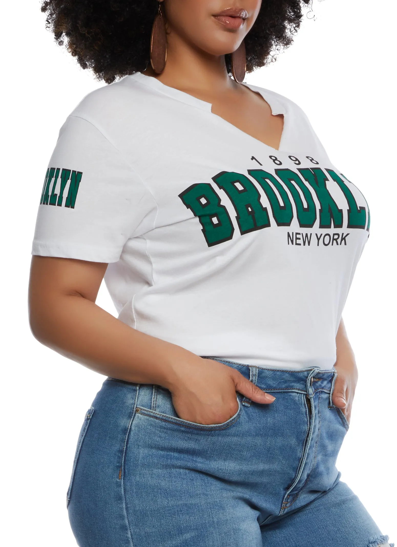 Plus Size 1898 Brooklyn New York Notch Neck Tee sold by Rainbow product image thumbnail 2