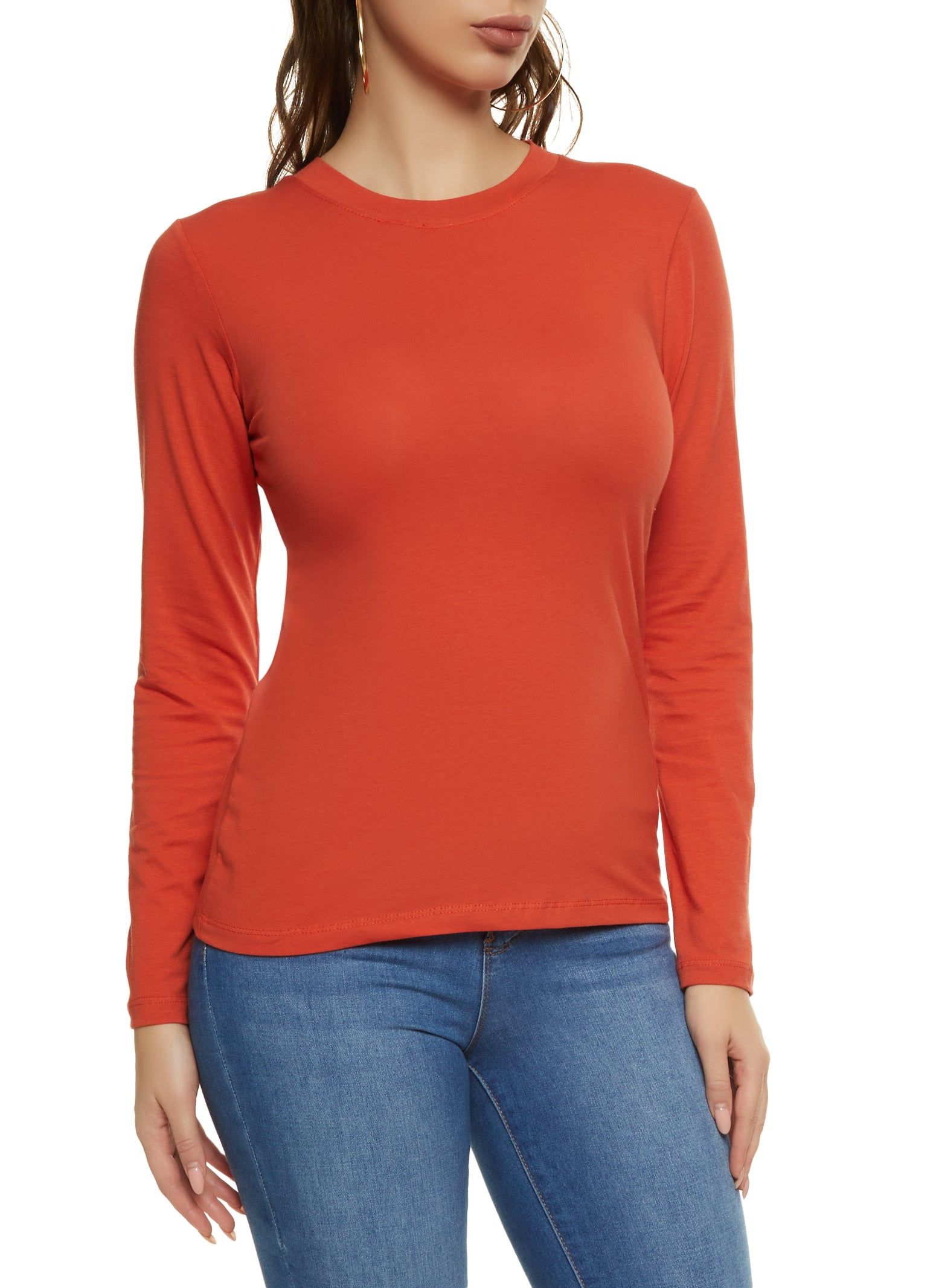 Basic Long Sleeve Crew Neck Tee sold by Rainbow