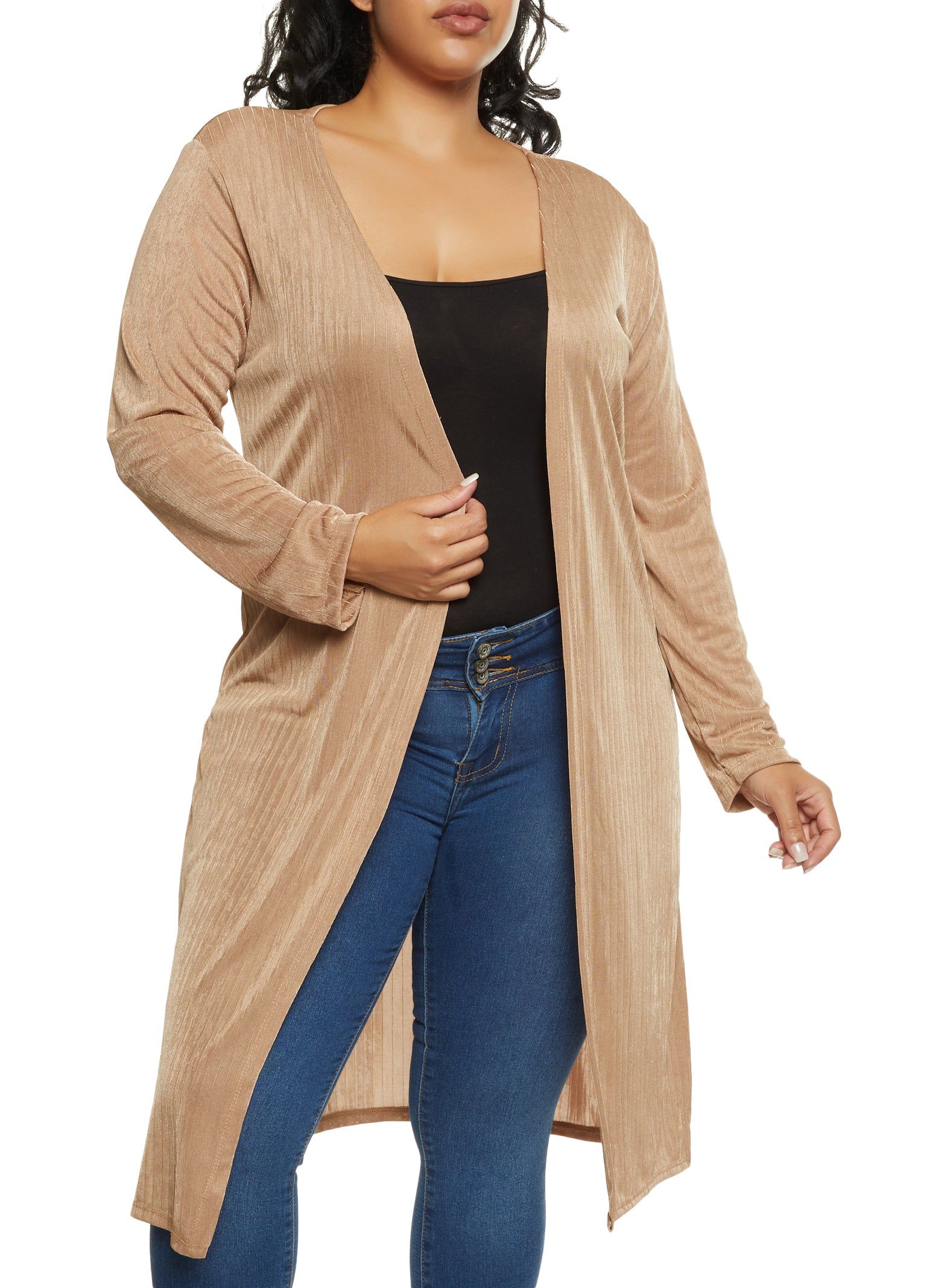 Plus Size Shimmer Knit Duster sold by Rainbow