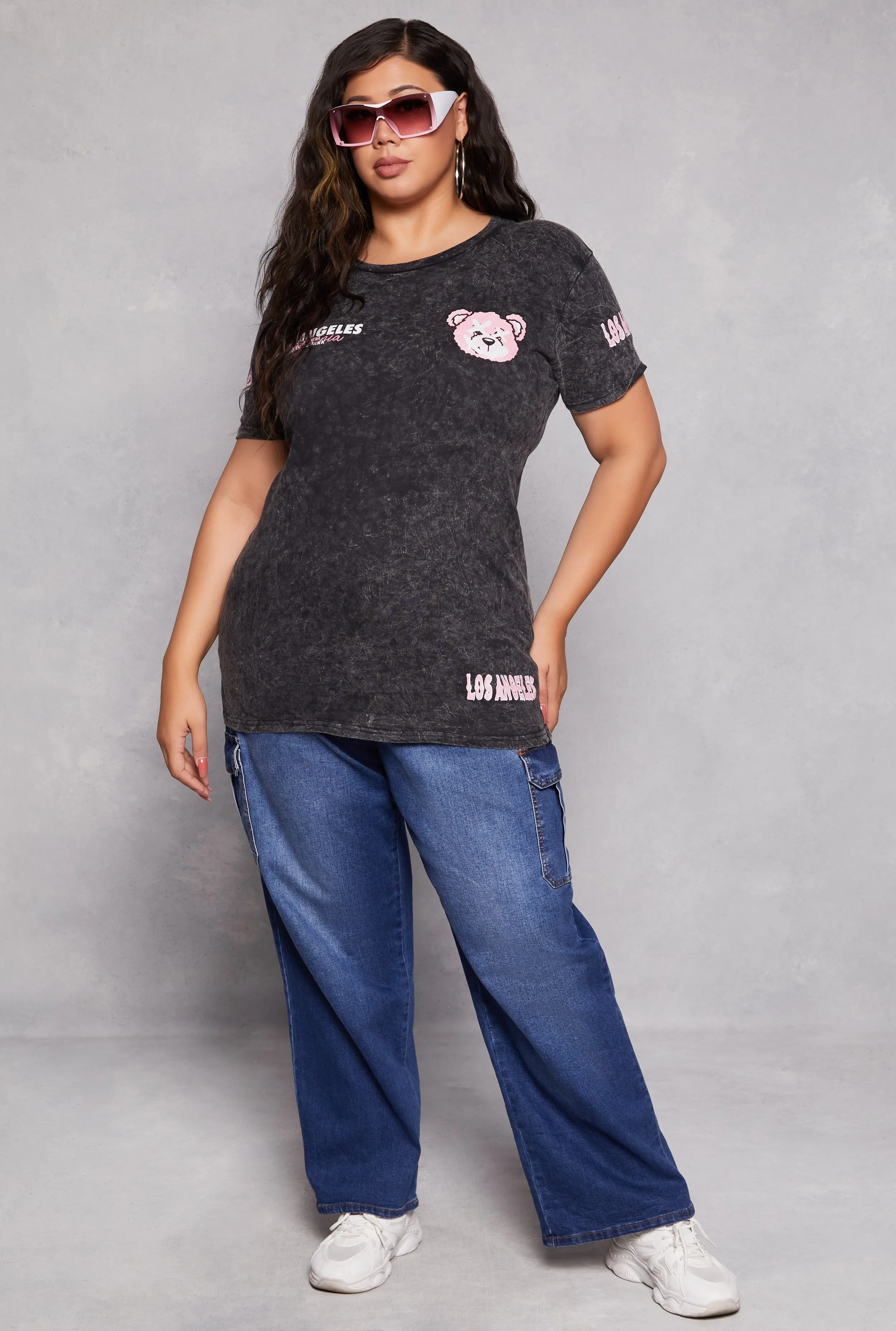 Plus Size Acid Wash California Bear Graphic Tee sold by Rainbow product image thumbnail 2
