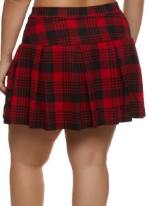 Plus Size Printed High Waist Pleated Skirt sold by Rainbow