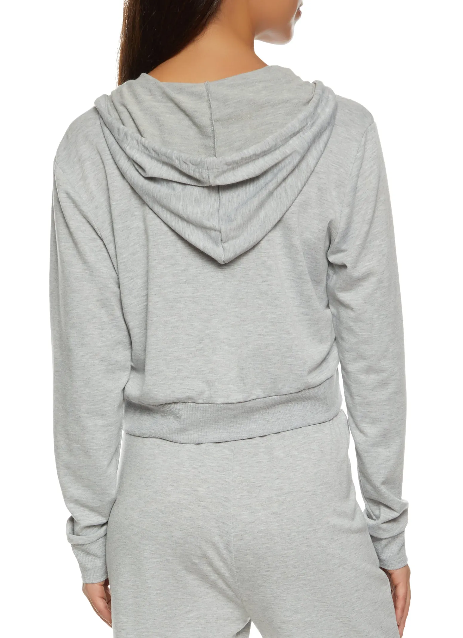 Solid French Terry Zip Front Hoodie sold by Rainbow product image thumbnail 3