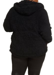 Plus Size Sherpa Hooded Jacket sold by Rainbow