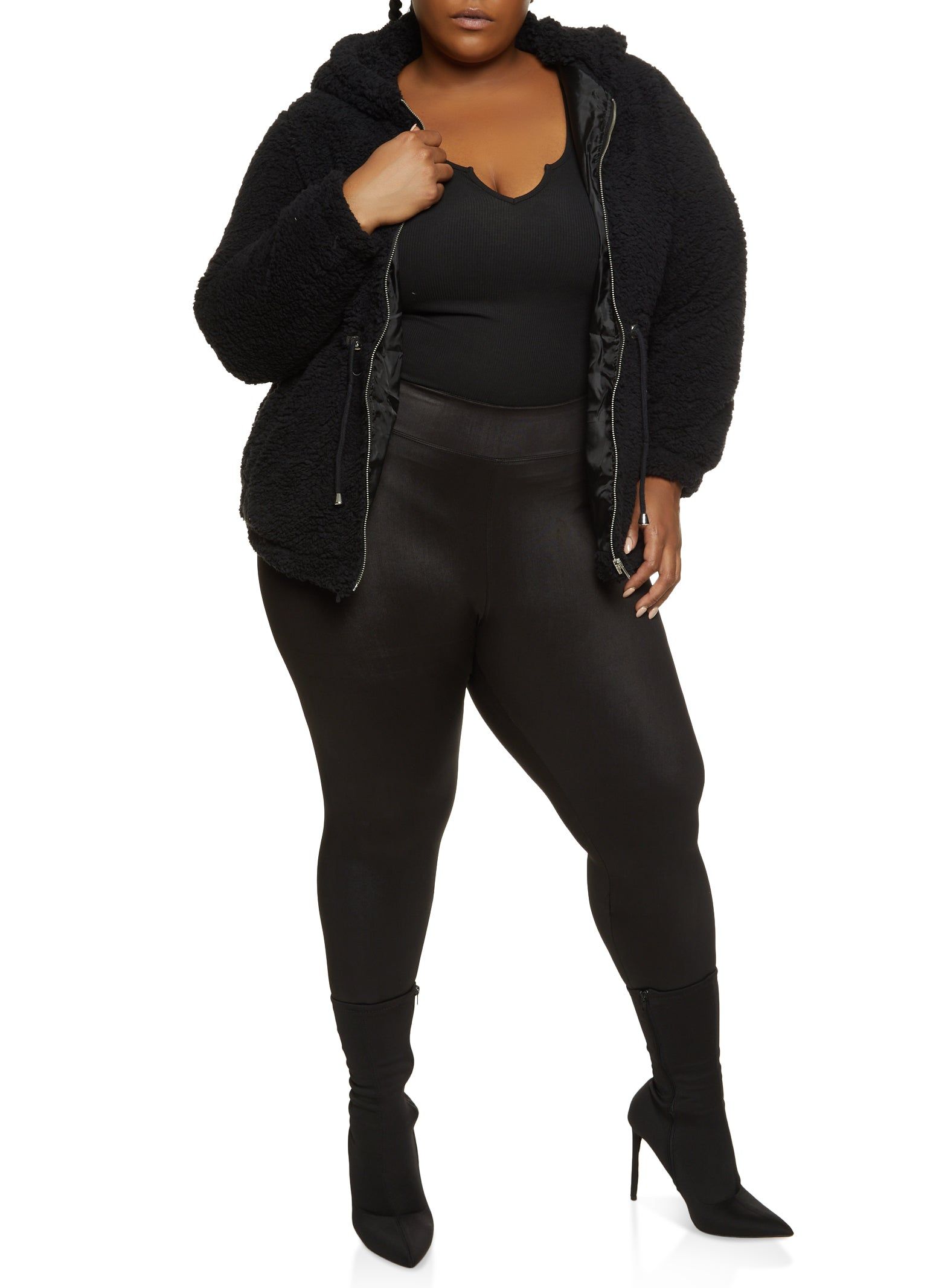 Plus Size Sherpa Hooded Jacket sold by Rainbow product image thumbnail 2