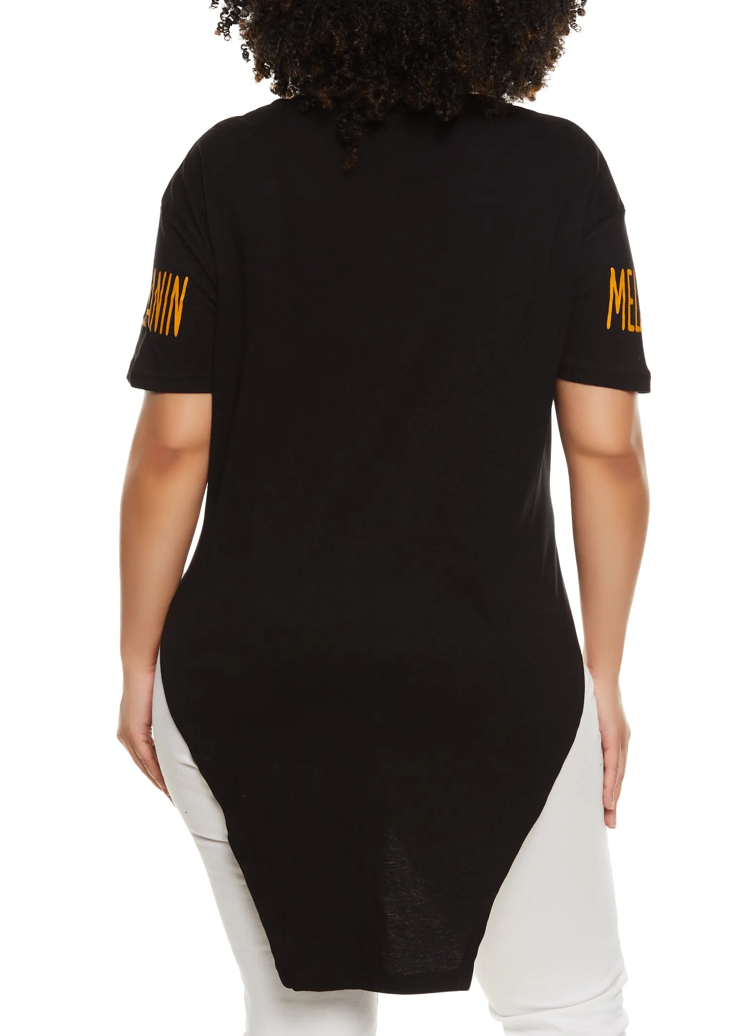 Plus Size Its The Melanin For Me Hanky Hem Graphic T Shirt sold by Rainbow product image thumbnail 3