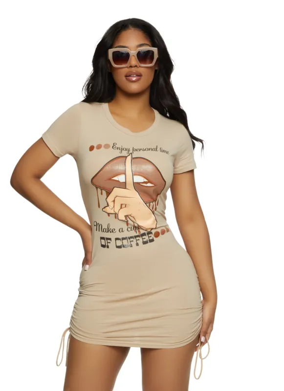 Coffee Graphic T Shirt Dress sold by Rainbow