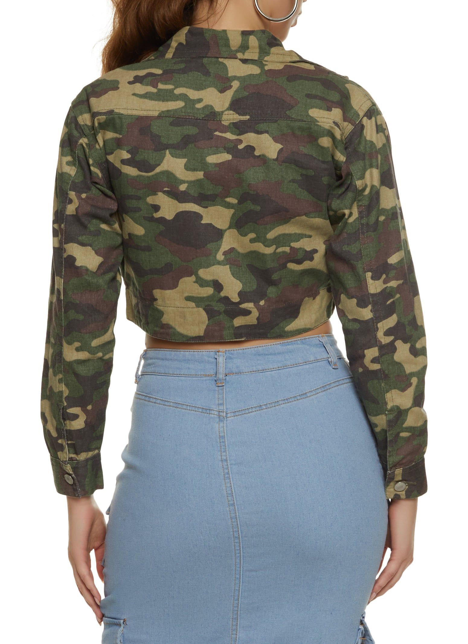 Cropped Camo Moto Denim Jacket sold by Rainbow product image thumbnail 2