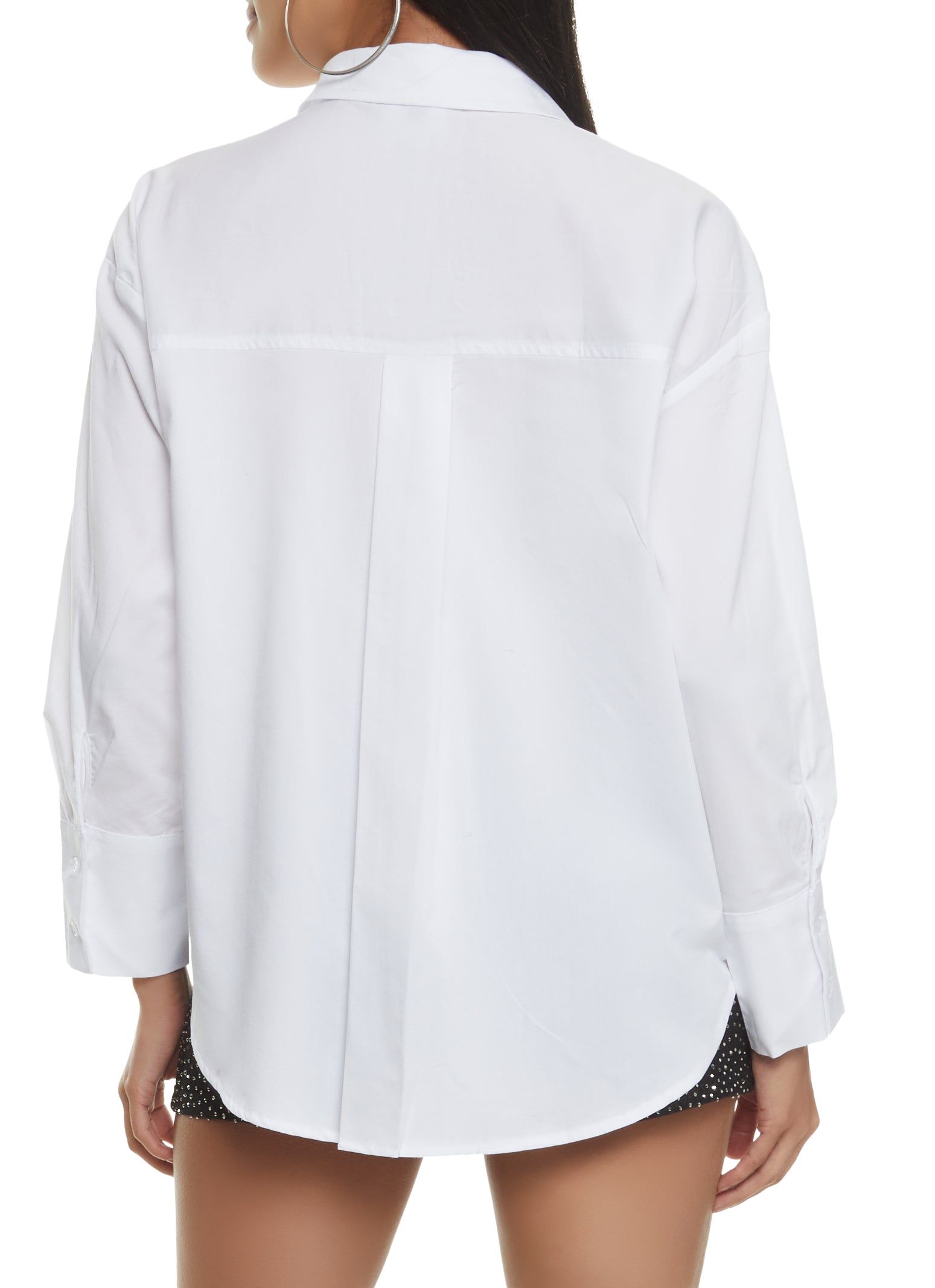 Solid Button Front Tunic Shirt sold by Rainbow product image thumbnail 3