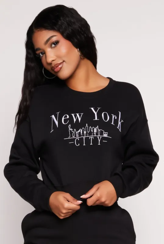 City Graphic Embroidered Pullover Sweatshirt sold by Rainbow