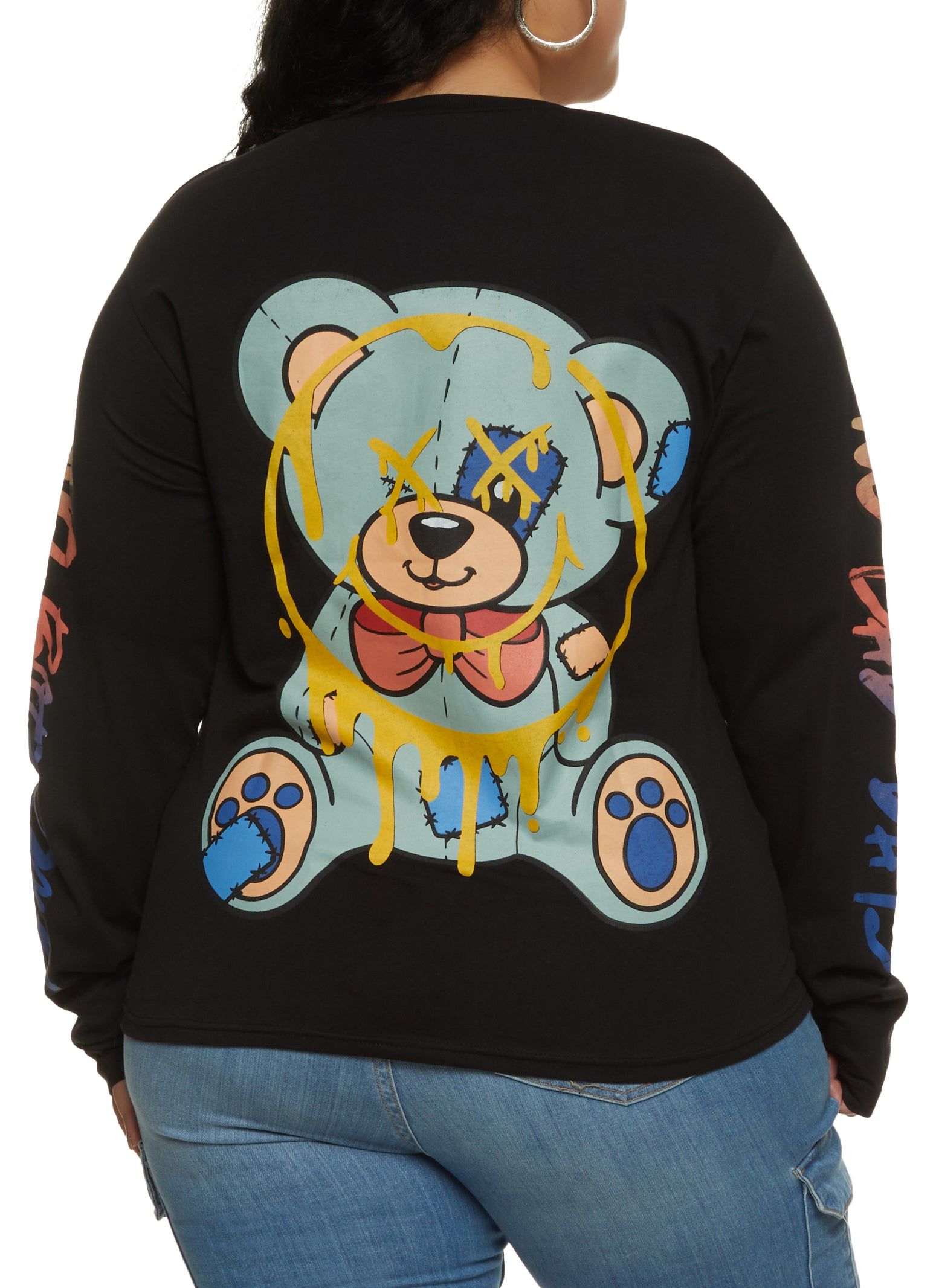 Plus Size No Bad Days Bear Graphic Long Sleeve Tee sold by Rainbow product image thumbnail 2