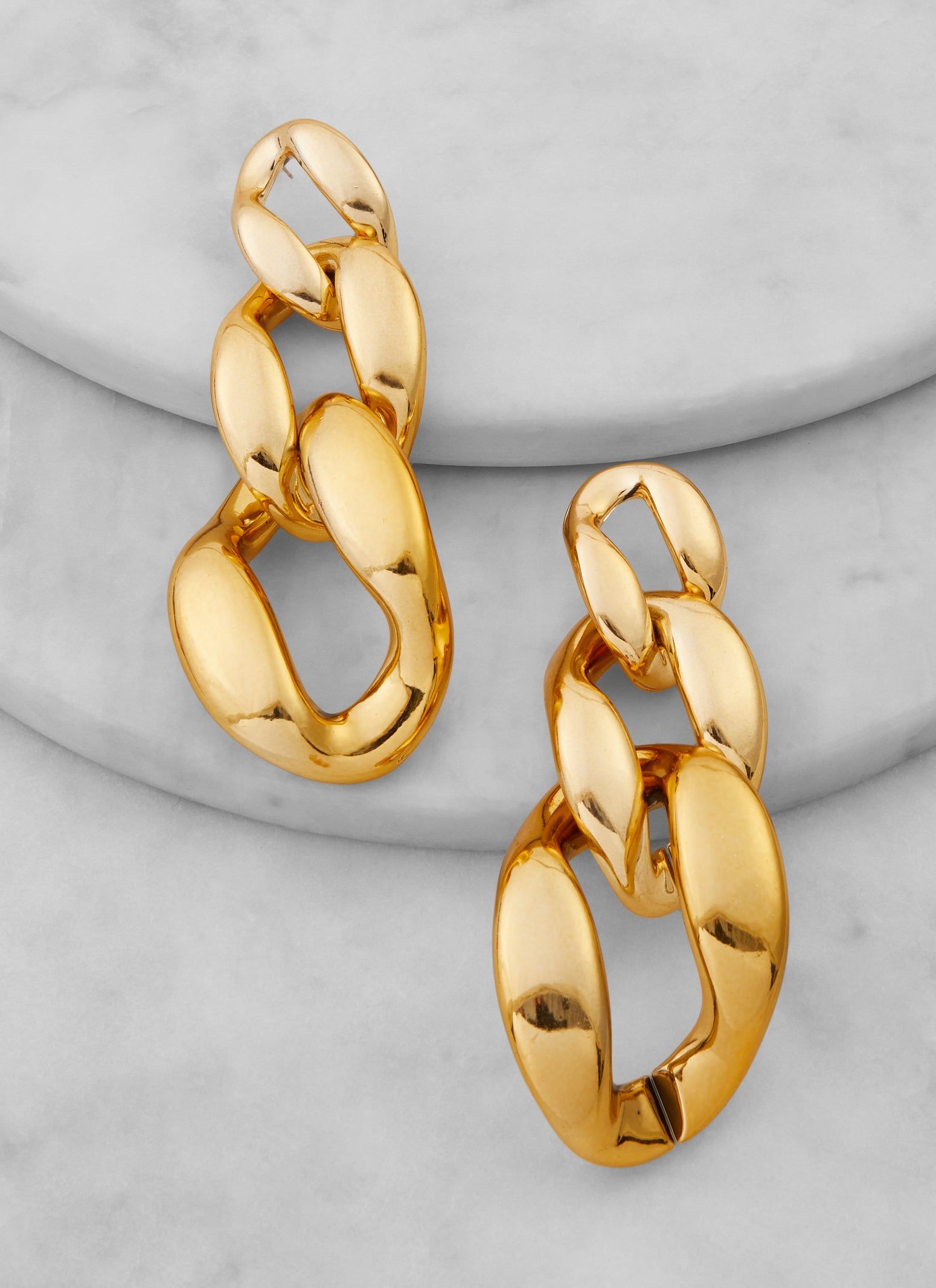 Metallic Chunky Chain Link Drop Earrings sold by Rainbow product image thumbnail 2