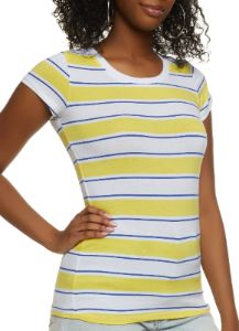Basic Striped Crew Neck Tee sold by Rainbow