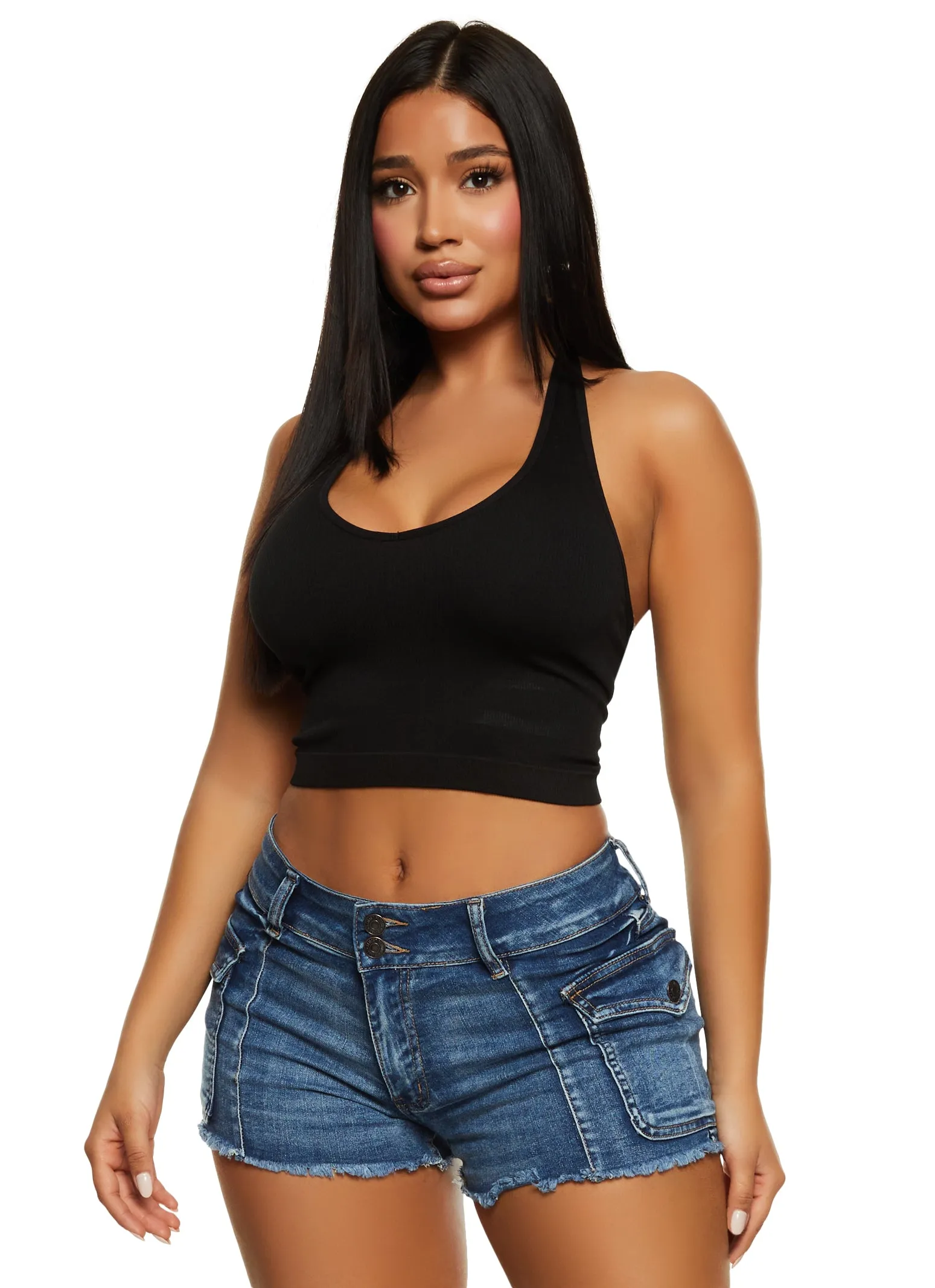 Seamless Ribbed Knit Halter Top sold by Rainbow product image thumbnail 2