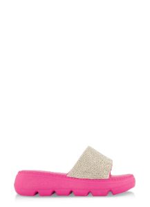 Rhinestone Band Lug Sole Slide Sandals sold by Rainbow
