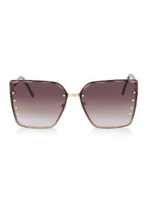 Oversized Rhinestone Lens Detail Sunglasses sold by Rainbow