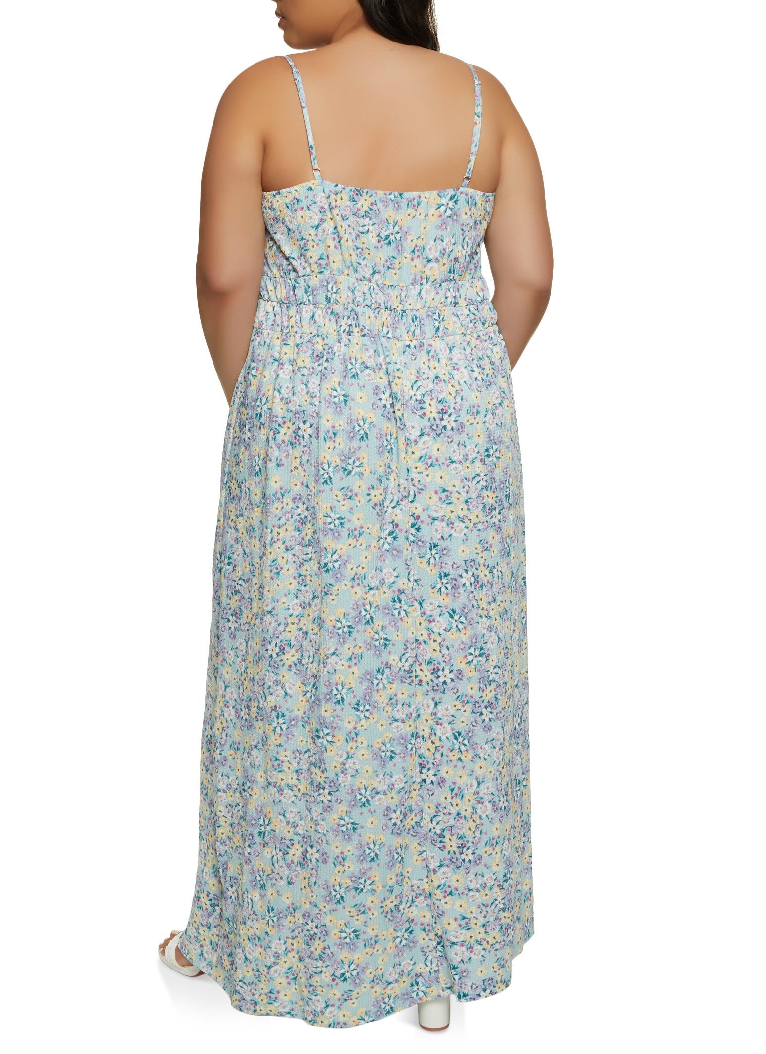 Plus Size Floral Ruched Waist Maxi Dress sold by Rainbow product image thumbnail 3