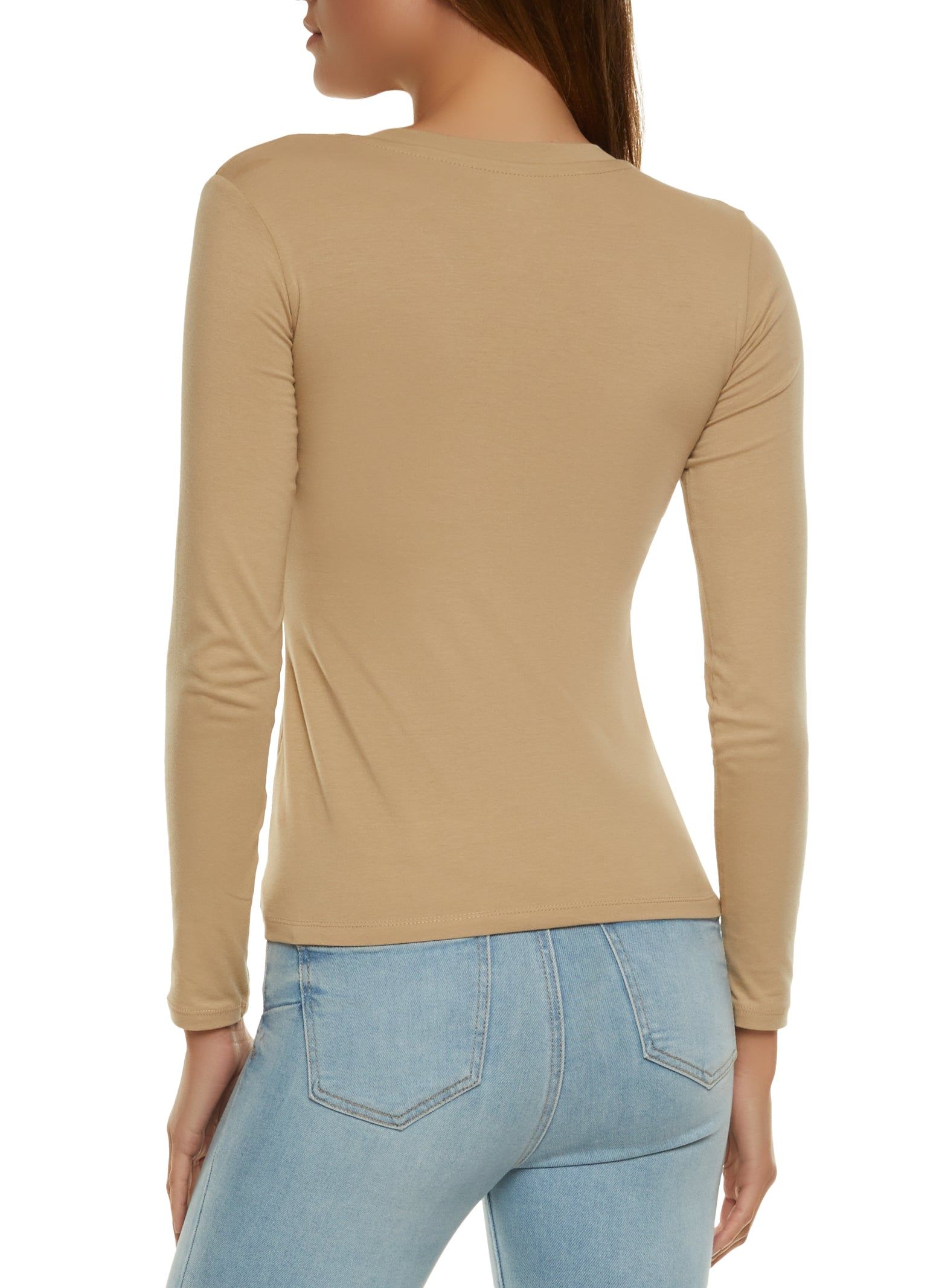 Basic Long Sleeve V Neck Top sold by Rainbow product image thumbnail 2
