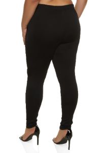 Plus Size Ponte Pintuck Pull On Pants sold by Rainbow