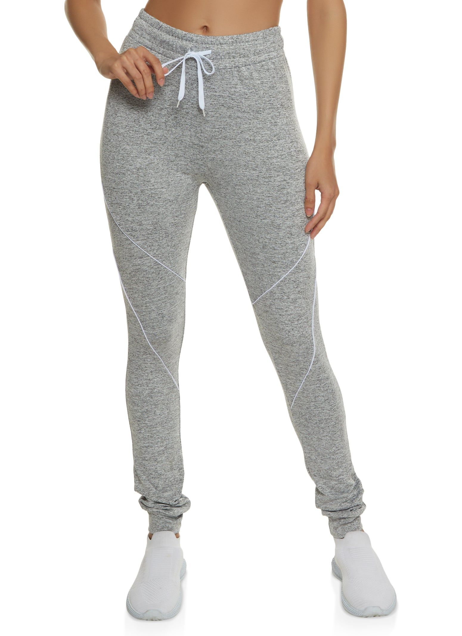 High Waist Contrast Piping Joggers sold by Rainbow